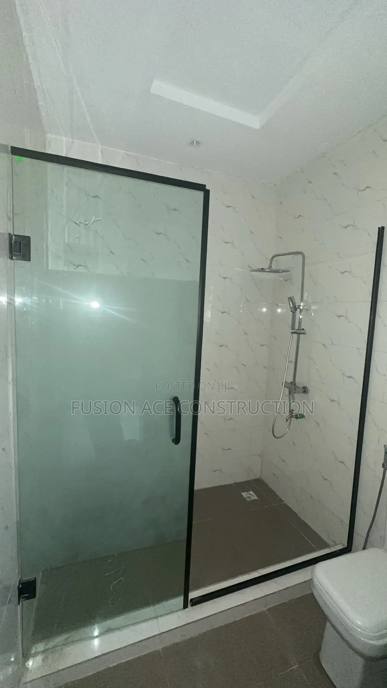 Frameless Frosted Glass Sliding Barn Door