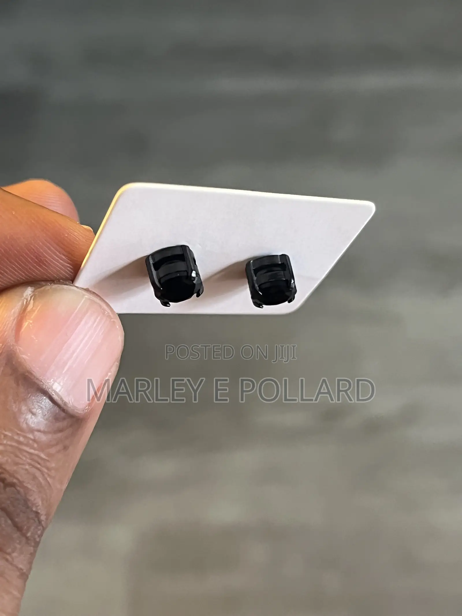 Marceau 304 Black Stainless Steel Stud Synthetic Diamond Earrings