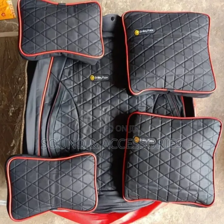 Black Redline Smilley Face Luxury Full Cover Car /SUV Seat Cover