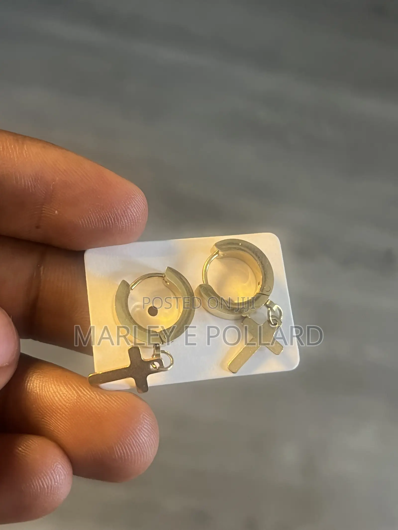 High Quality Steal Cross Y2k Earrings