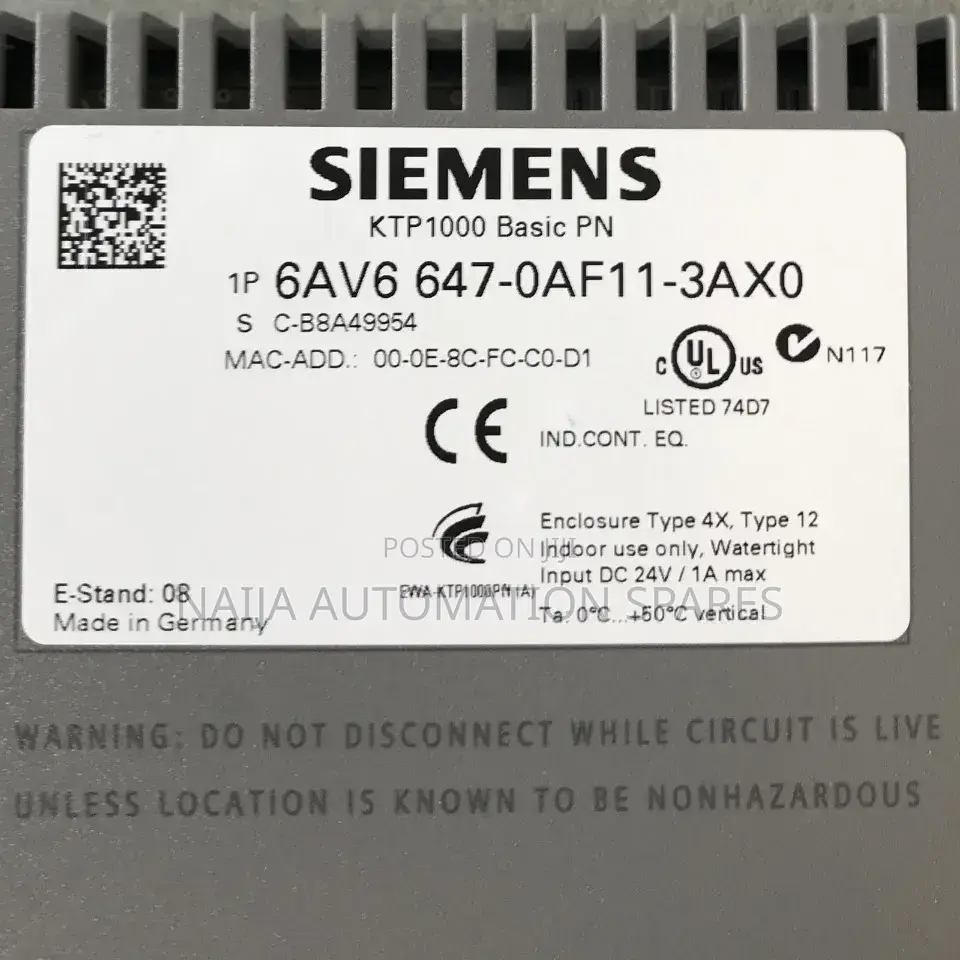 Siemens | Simatic Hmi Ktp1000 Basic Color | 6av6647-0af11-3ax0