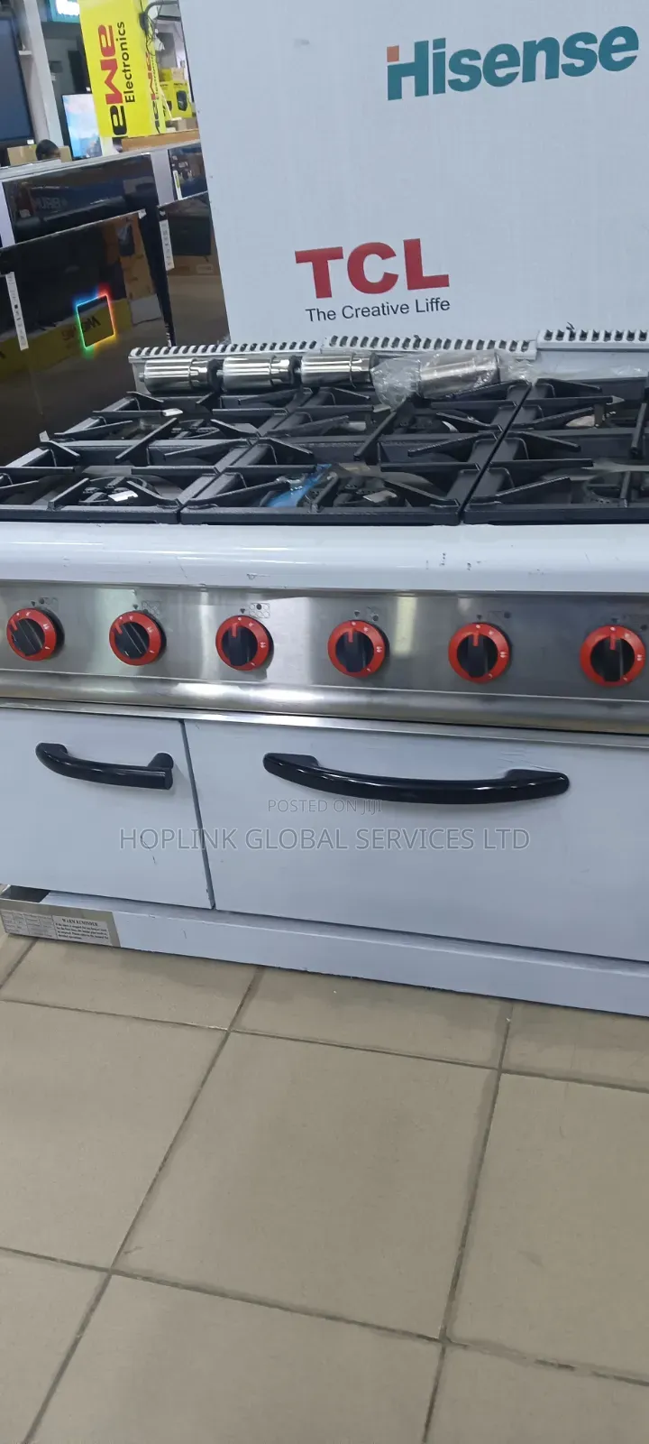 High Quality Industrial Standing Gas Cooker With Oven and Gray, Six B