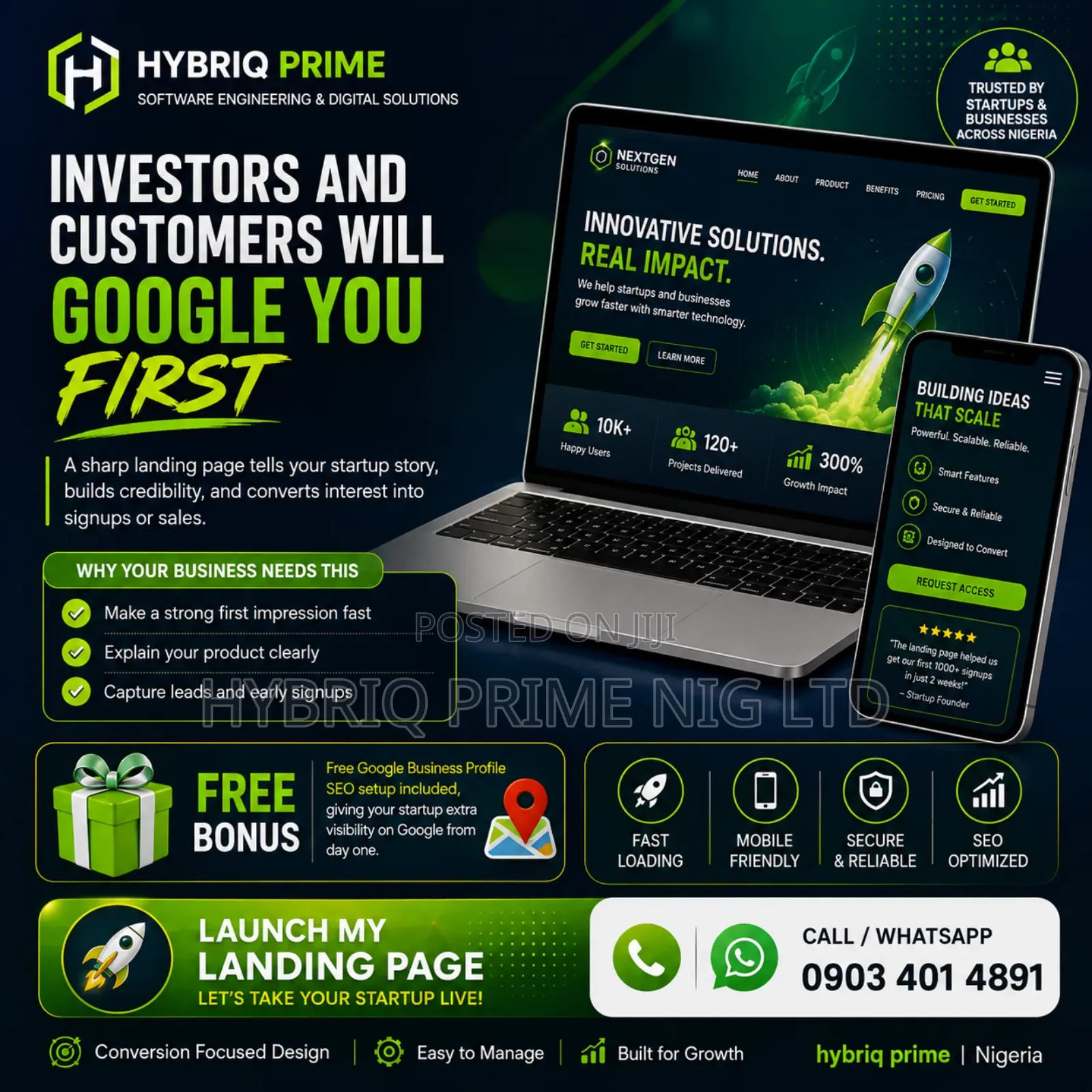 Landing Page and Web App for Your Startup