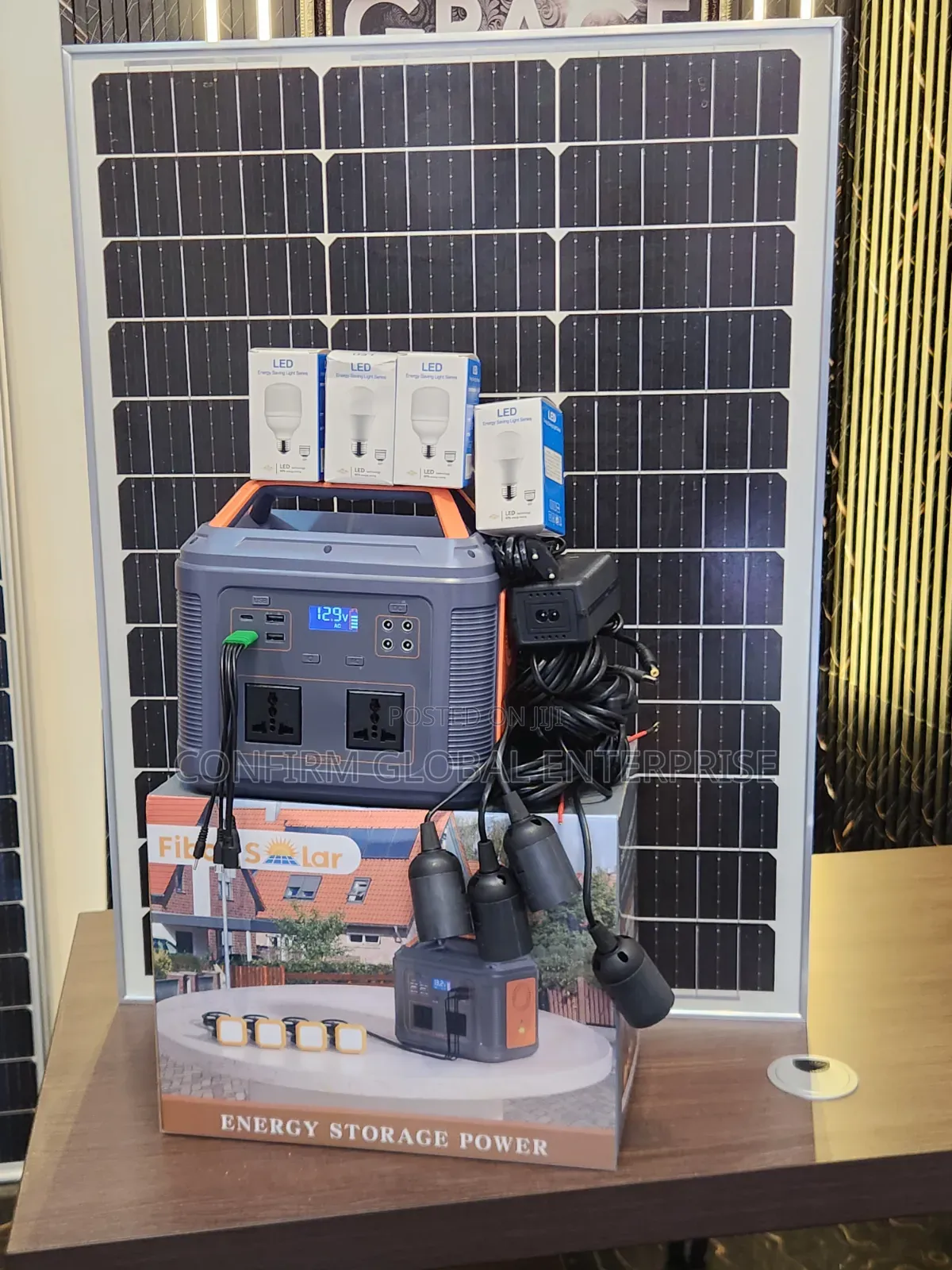 Portable 550W Solar Power Generator | 100W Panel 4 Bulbs