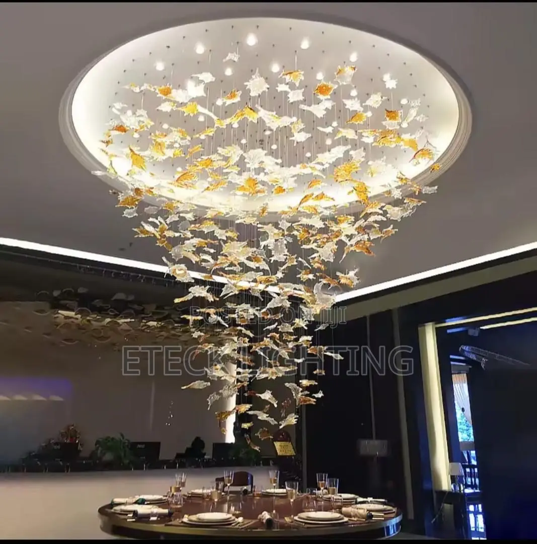 Chandelier Luxury Glass High Ceiling Pendant Lights Modern Light
