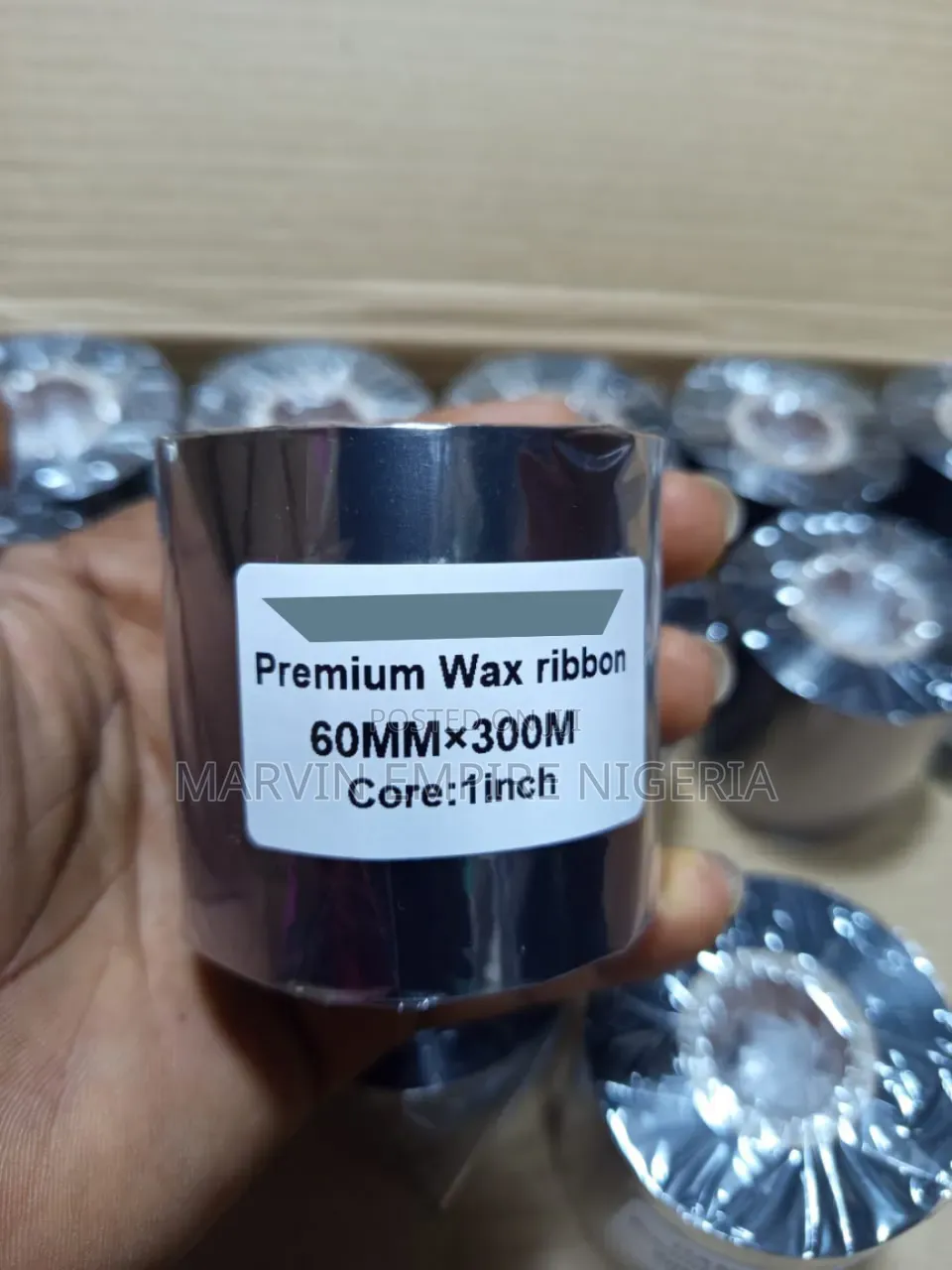 60mm by 300m Wax Ribbon for Thermal Printing