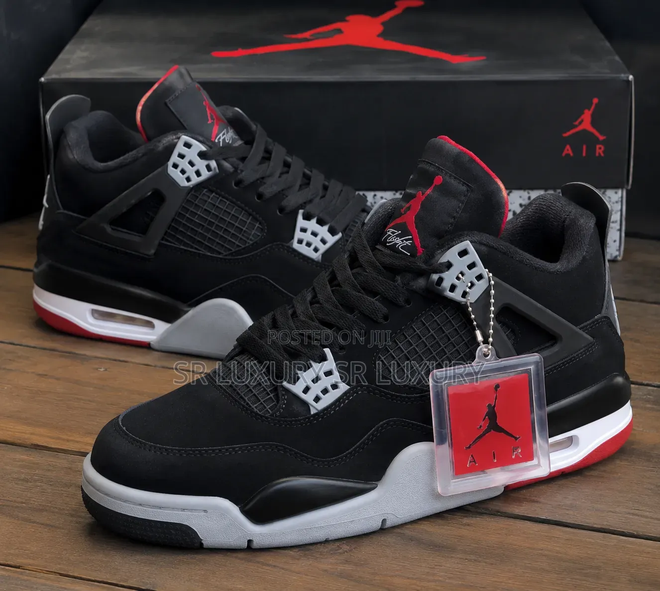 Premium Quality Black White Men’s High-Top Sneakers – Jordan 4 Style
