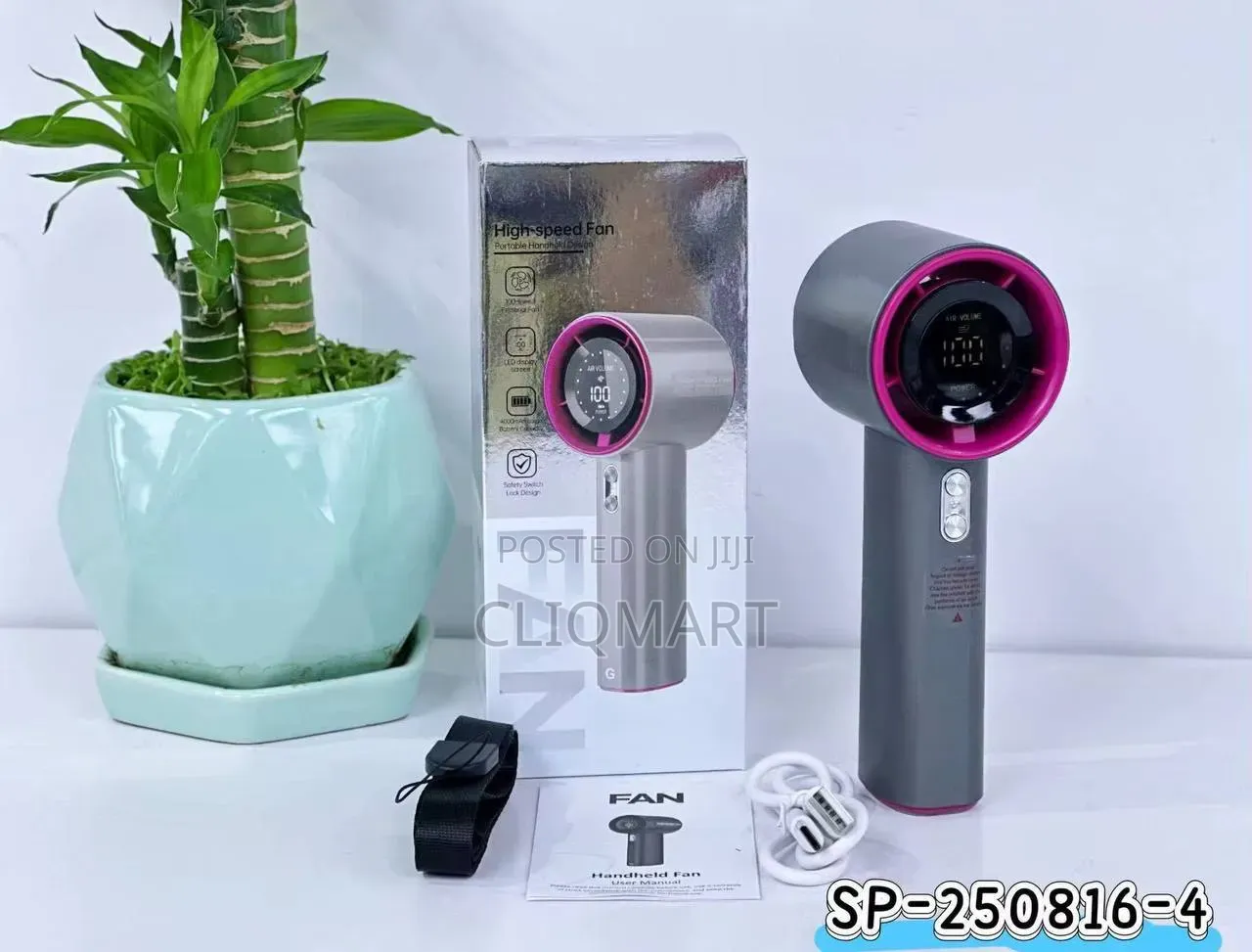 Rechargeable Turbo Hand Fan – Portable Bladeless Mini Fan With Display