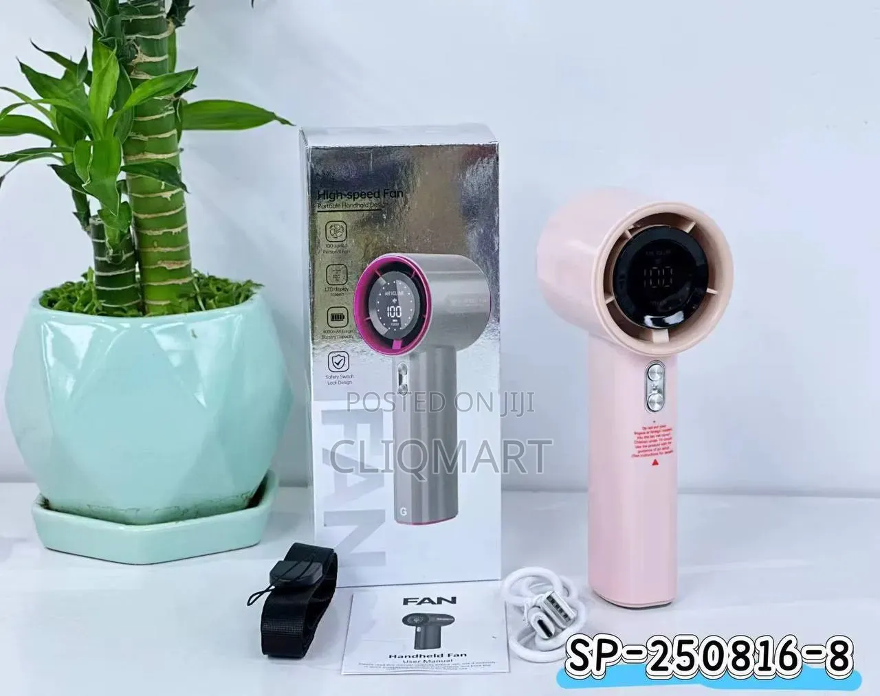 Rechargeable Turbo Hand Fan – Portable Bladeless Mini Fan With Display
