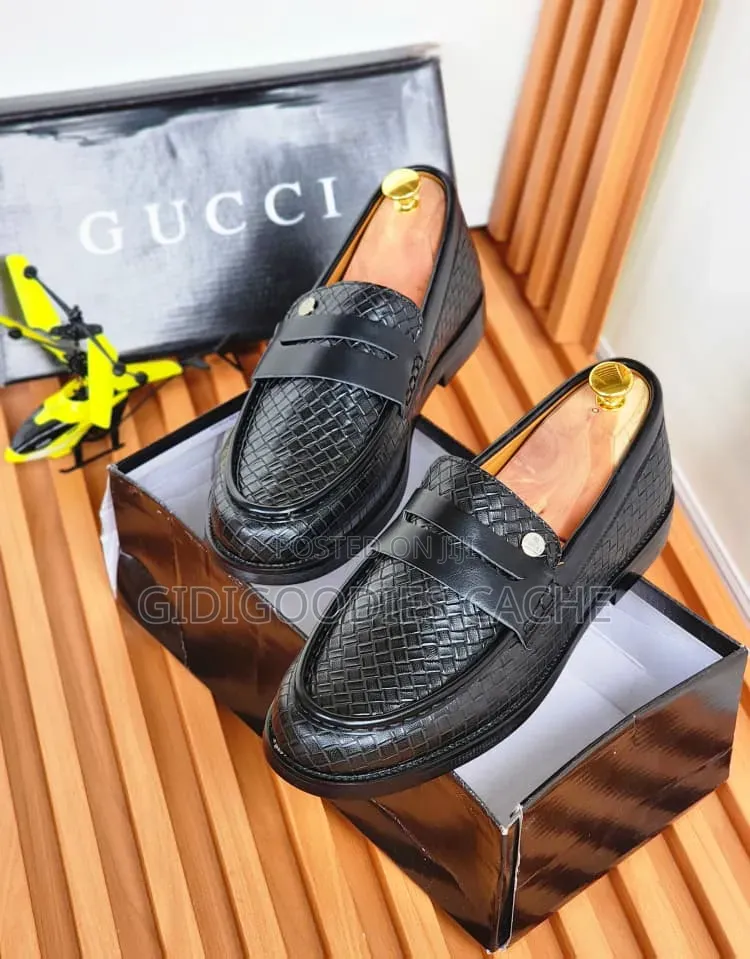 Men's Woven Leather Penny Loafers in Size 40-46