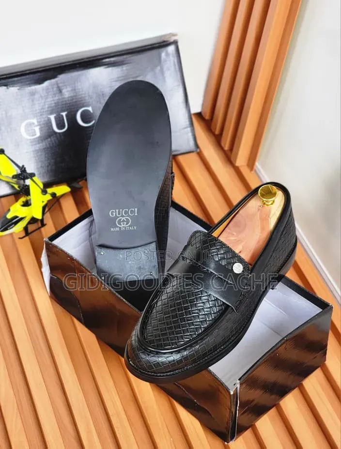 Men's Woven Leather Penny Loafers in Size 40-46