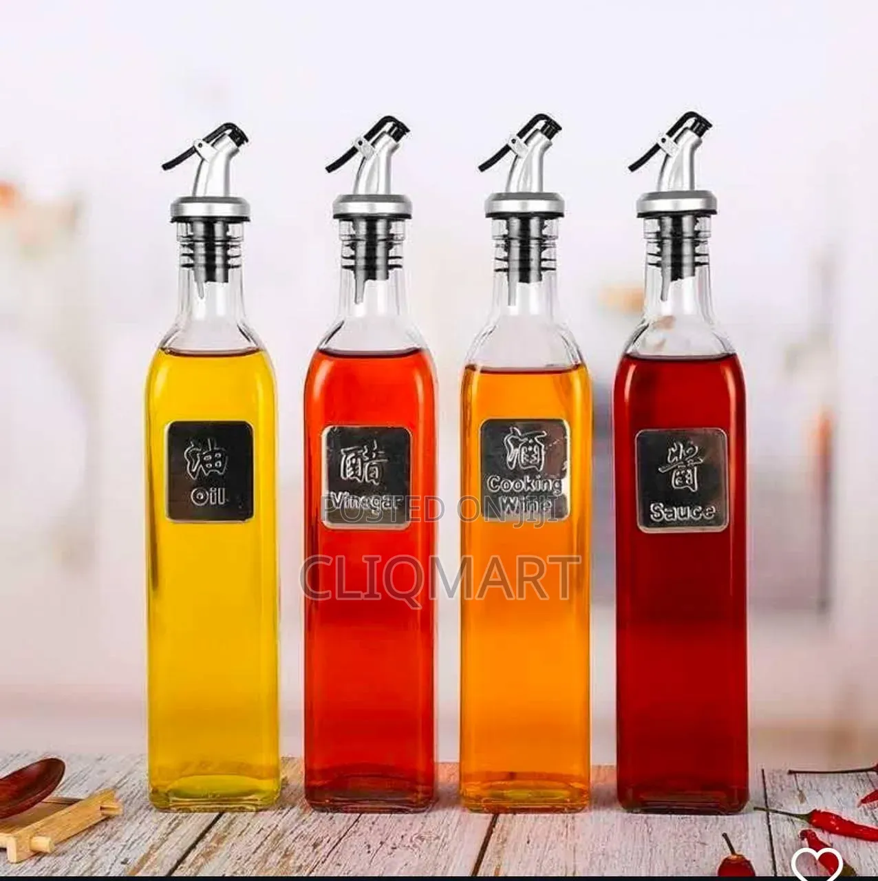 Glass Oil Dispenser Bottle 500ml With Pourer Spout, No Drip