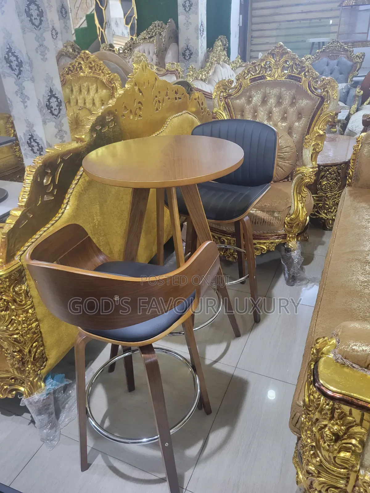 Set of Bar Table and Chairs.