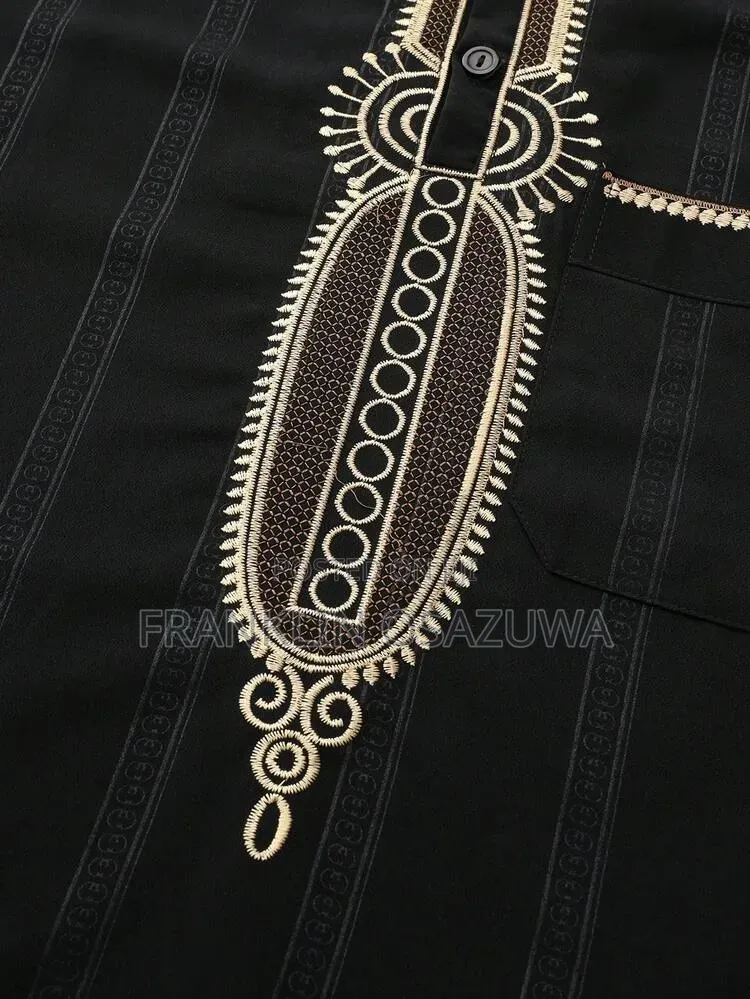 Men's Black Moroccan Jalabiya – Short Sleeve