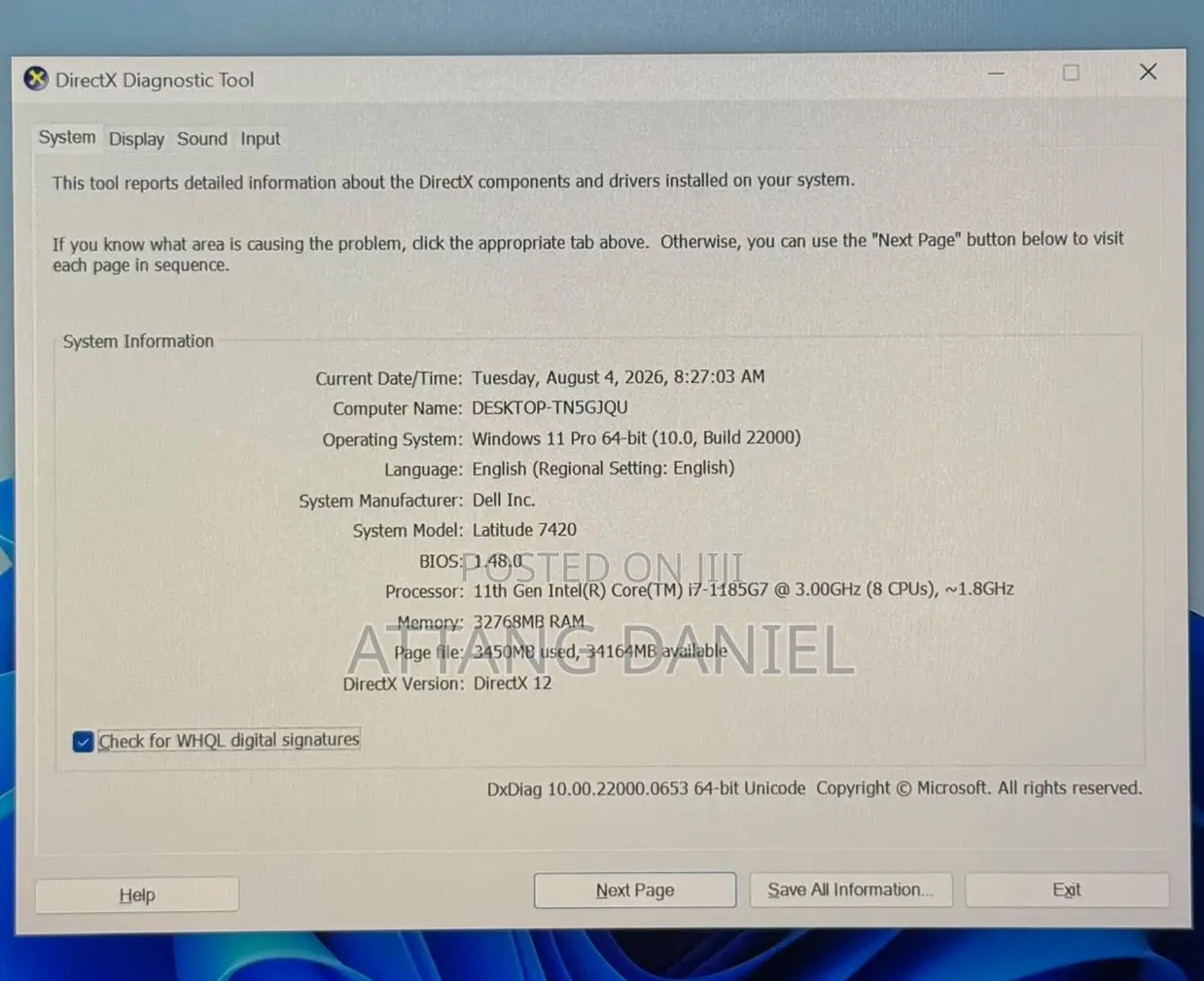Laptop Dell Latitude 7420 32GB Intel Core i7 SSD 256GB