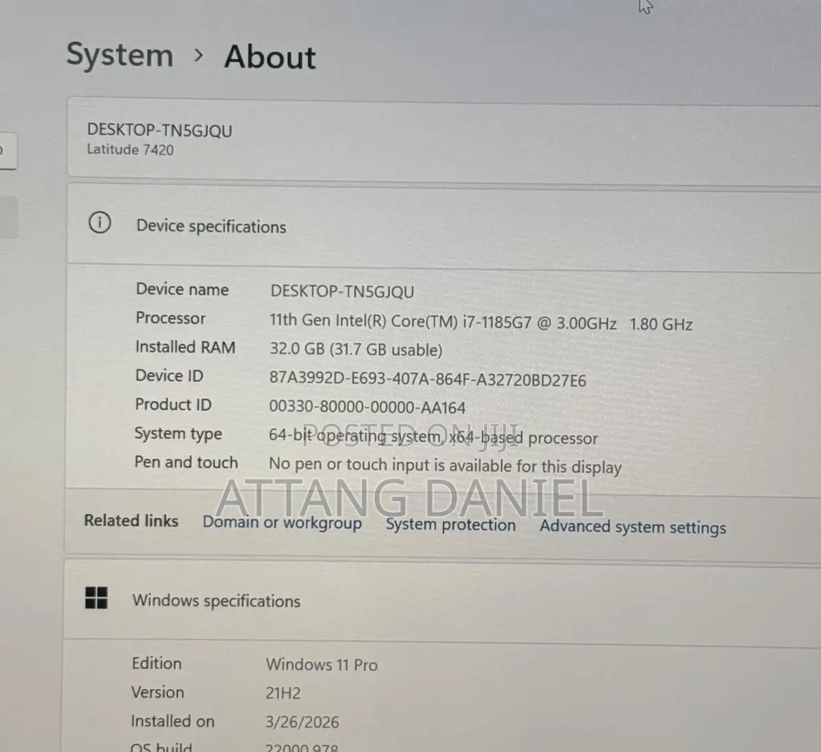 Laptop Dell Latitude 7420 32GB Intel Core i7 SSD 256GB
