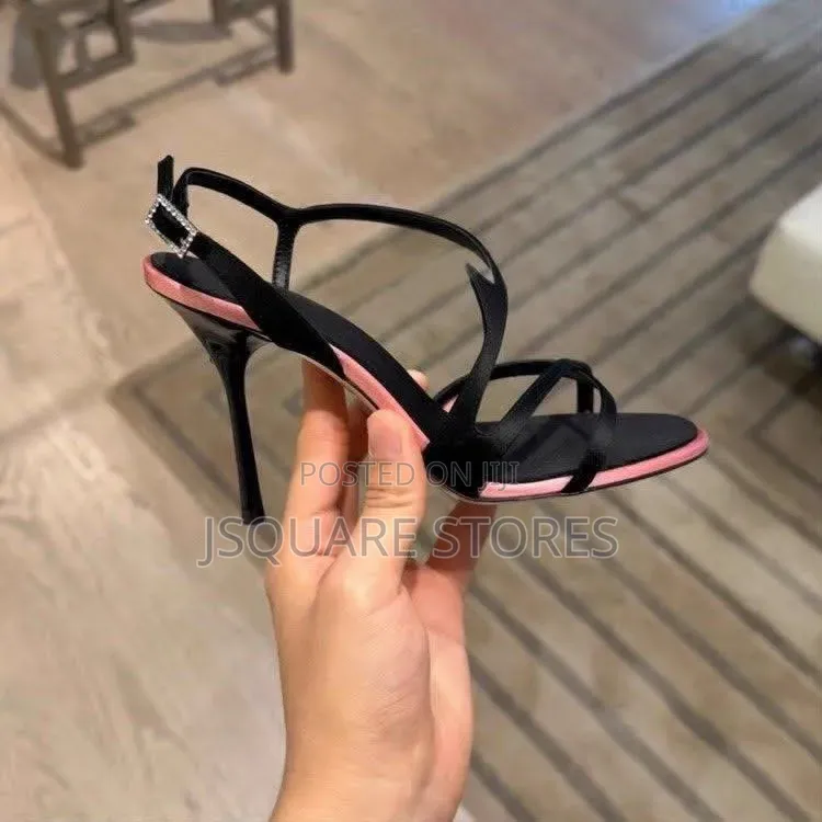 Roger Vivier Slingback Heels in Satin Black Size:37-42