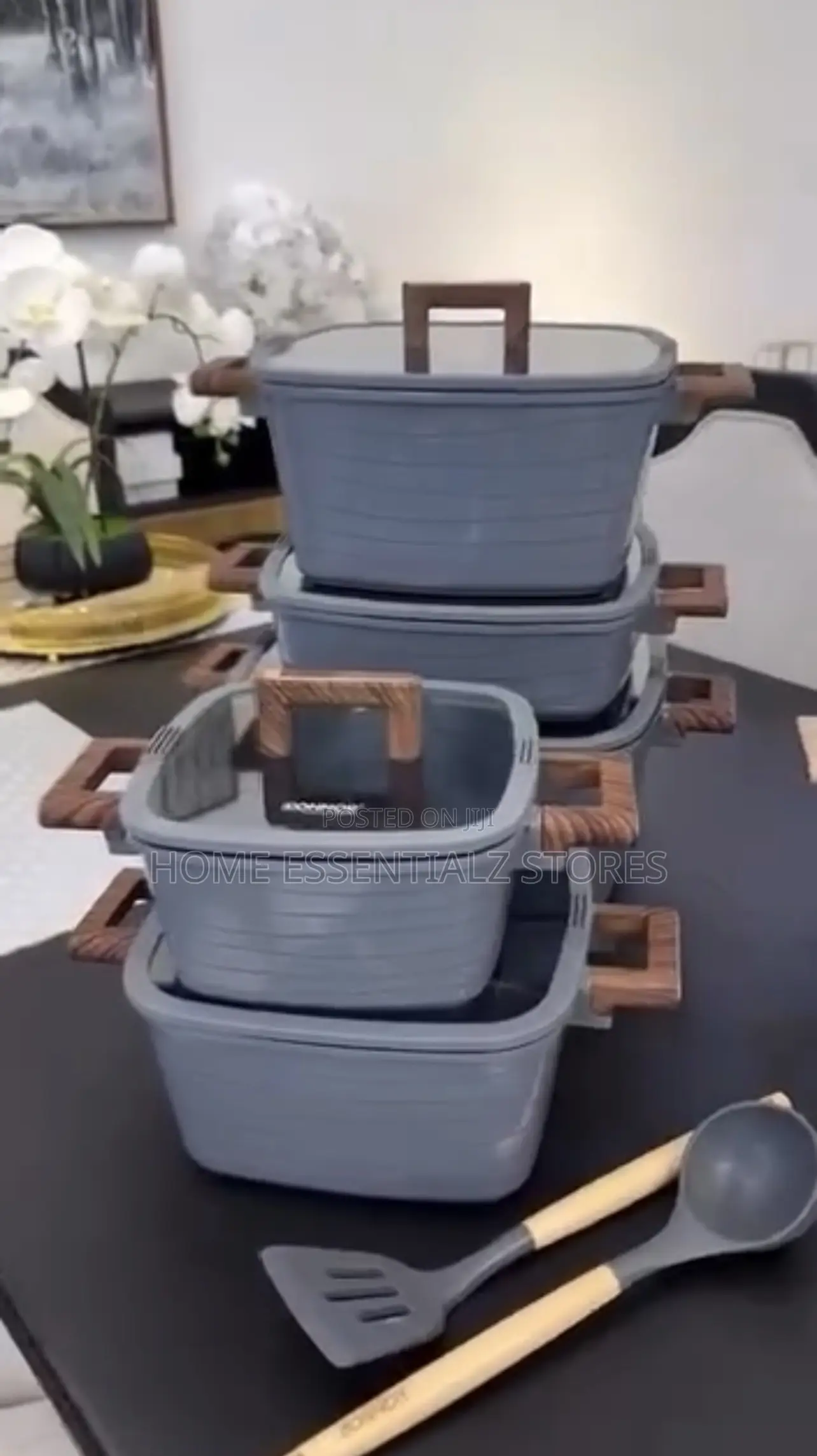 Square Donnor Non-Stick Granite Cookware With Utensils - Donnor Pots