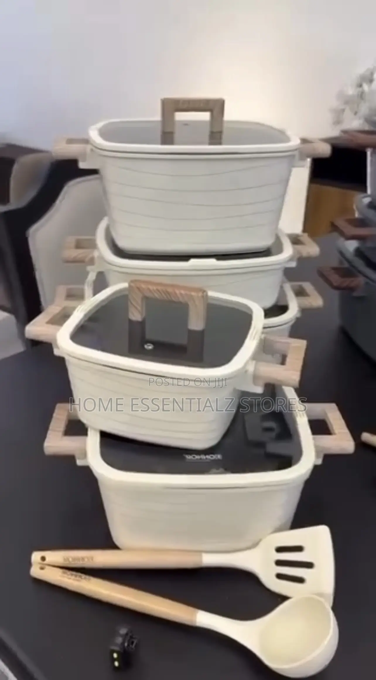 Square Donnor Non-Stick Granite Cookware With Utensils - Donnor Pots