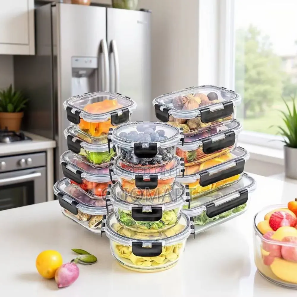 Glass Food Containers - Set of 12 Airtight Oven Microwave Safe