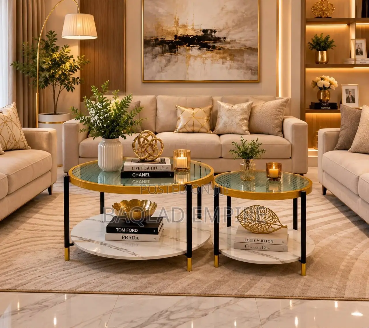 2 in 1 Modern Living Room Table Set