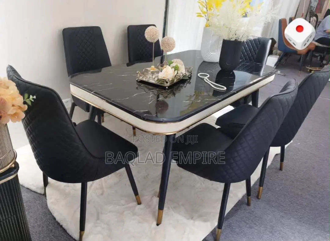 LUXURY MARBLE DINNING TABLE SET (Comes With 6 Chairs )