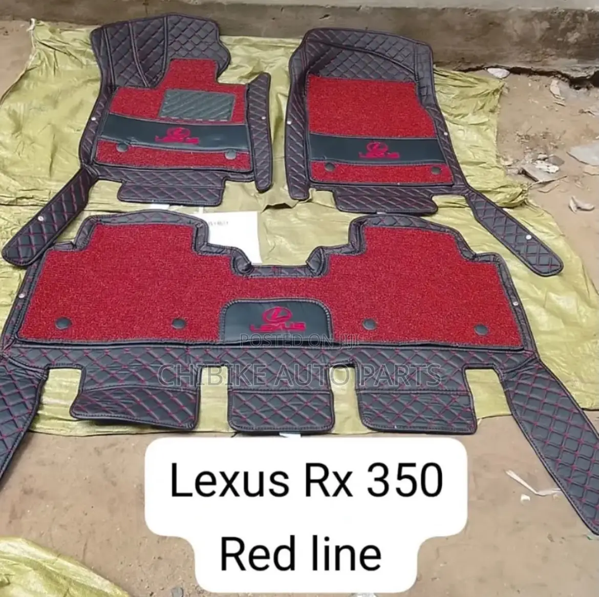 Lexus Rx350 Leather With Rug Floor Mat Black and Red