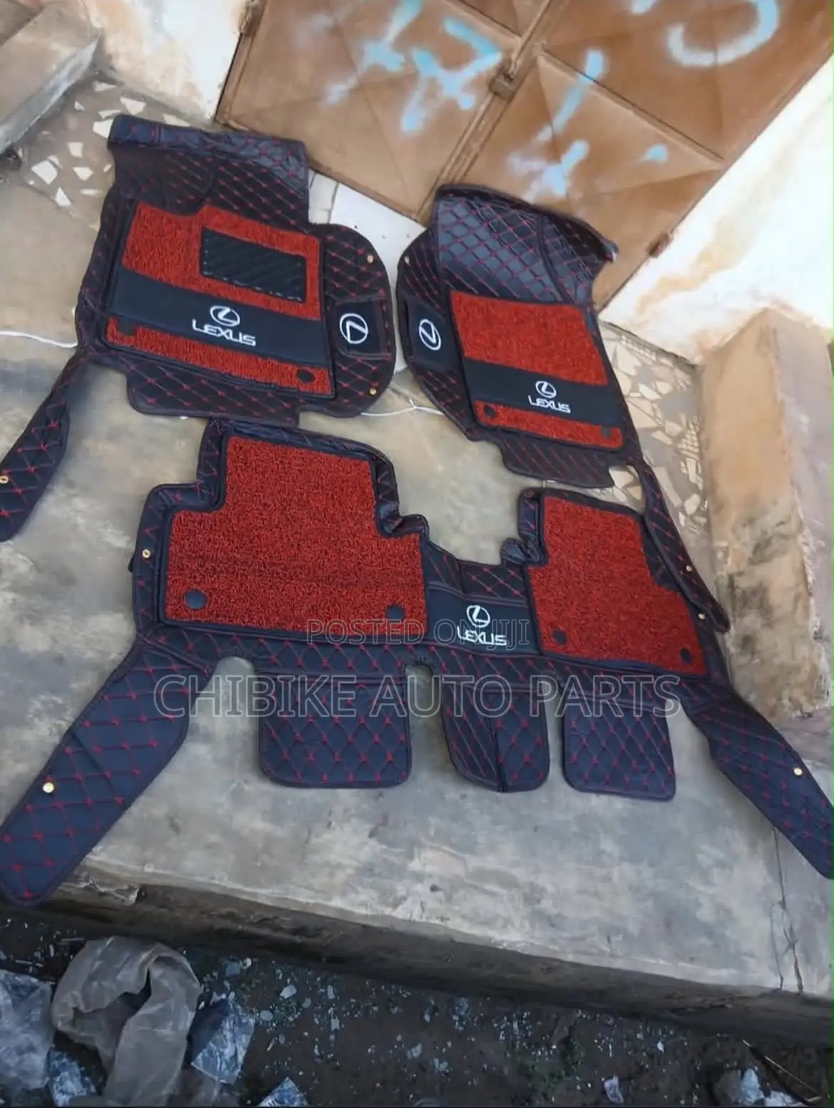 Lexus Rx350 Leather With Rug Floor Mat Black and Red