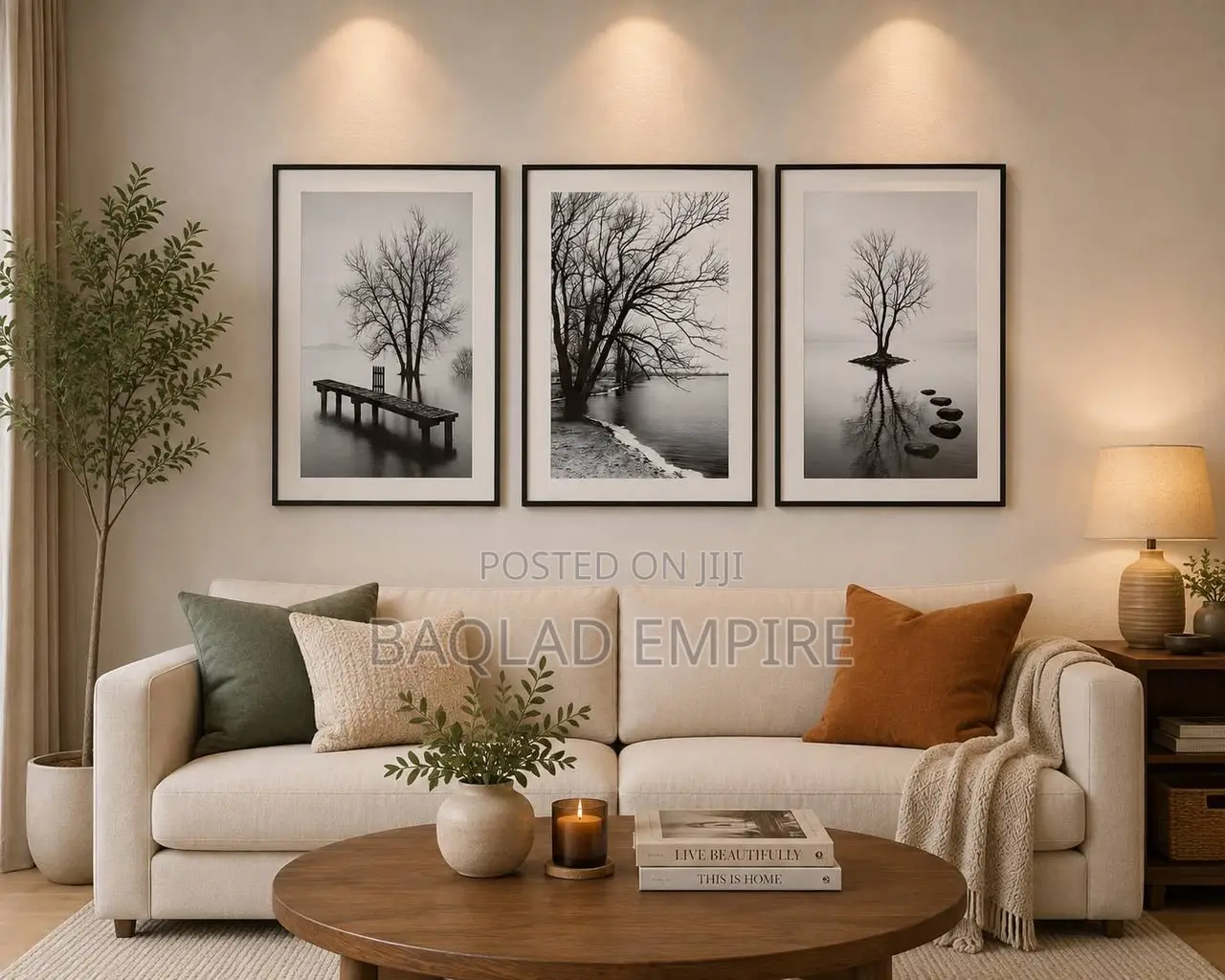3 SET GLOSSY WALL ART Size:27 by 30cm