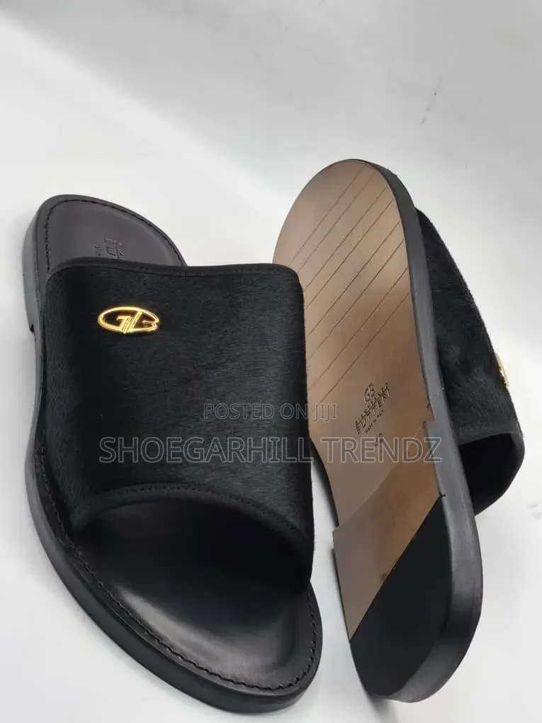 Men Leather and Suede Palm Slippers