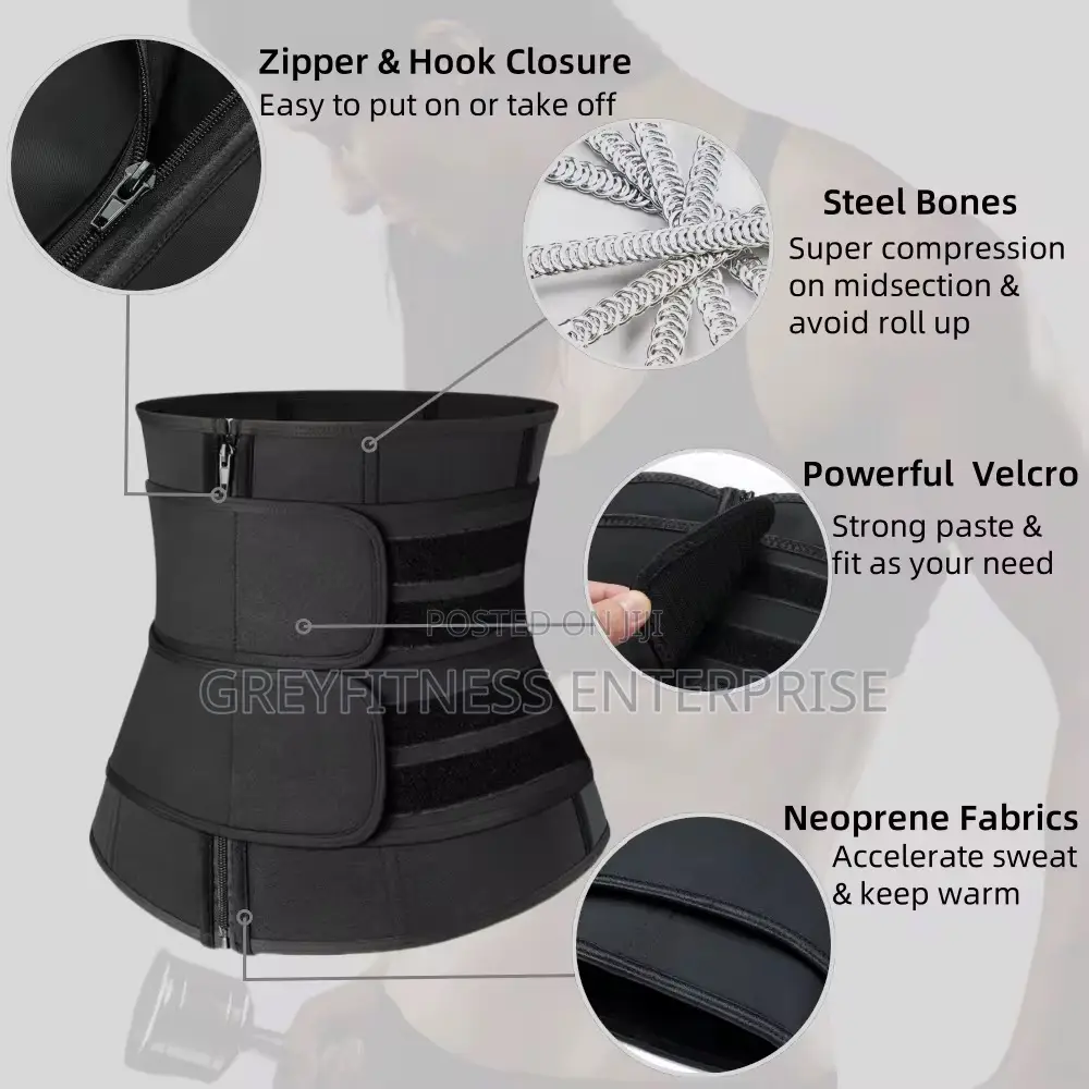 Double Strap Tummy Slimming Waist Trainer Sweat Belt