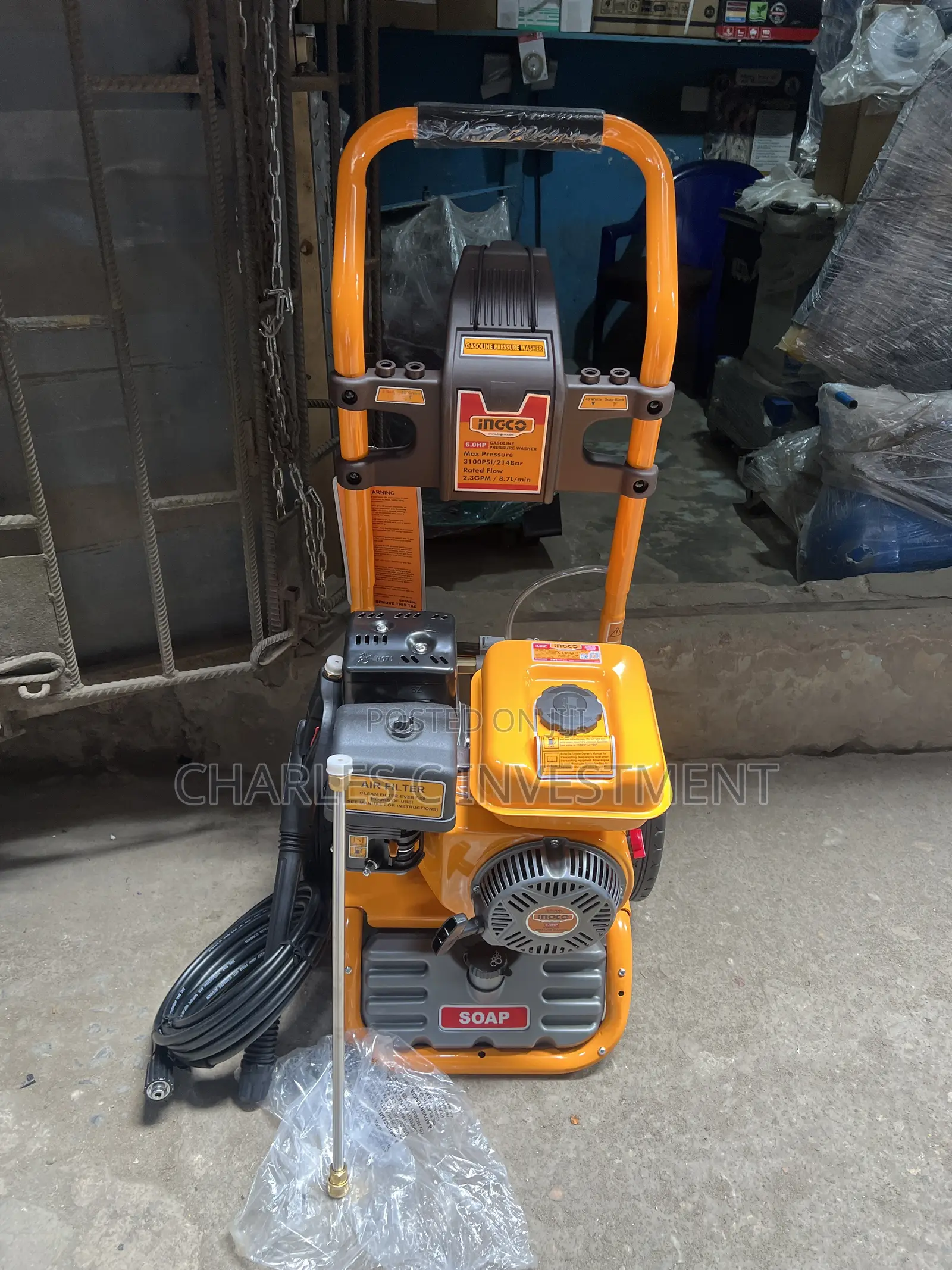 6.0Hp 3100psi Ingco Gasoline Pressure Washer
