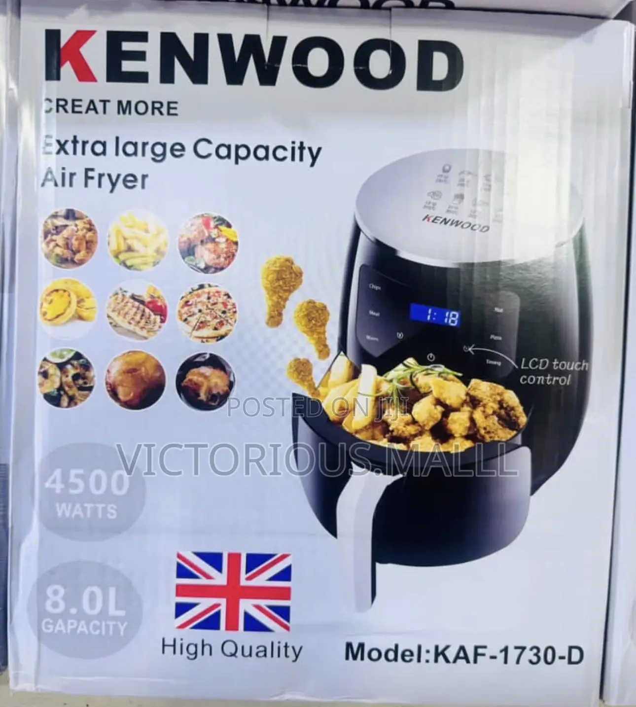 Kenwood 8L Digital Air Fryer 4500W Extra Large Capacity