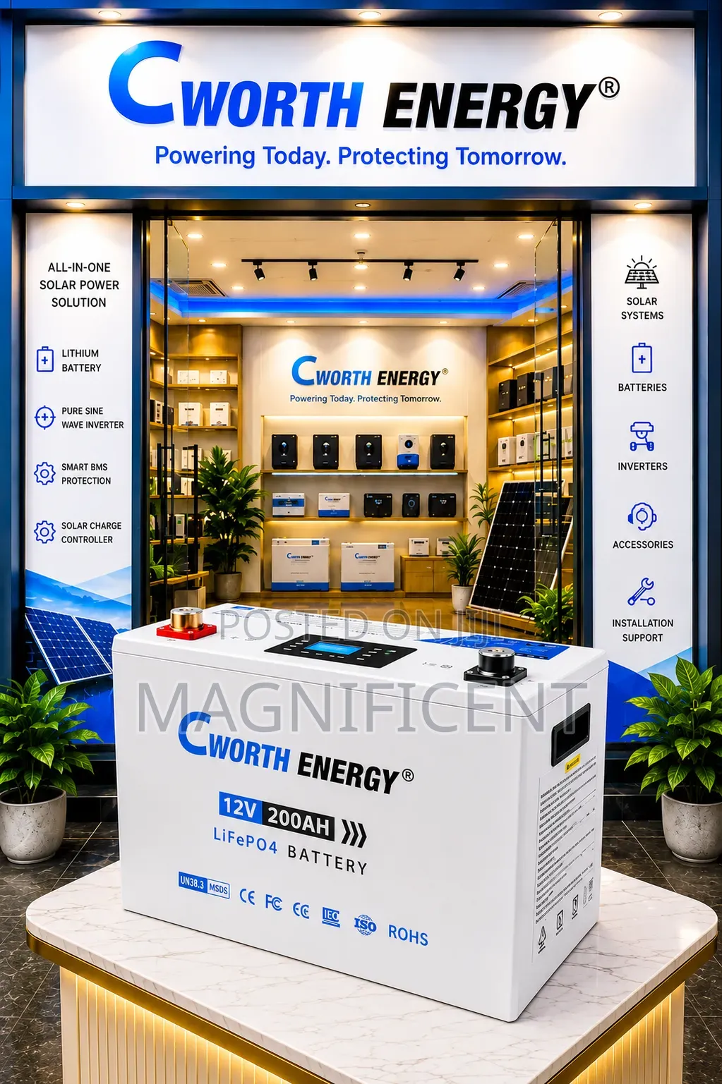 Cworth Energy 12v 200ah Lifepo4 Lithium Battery