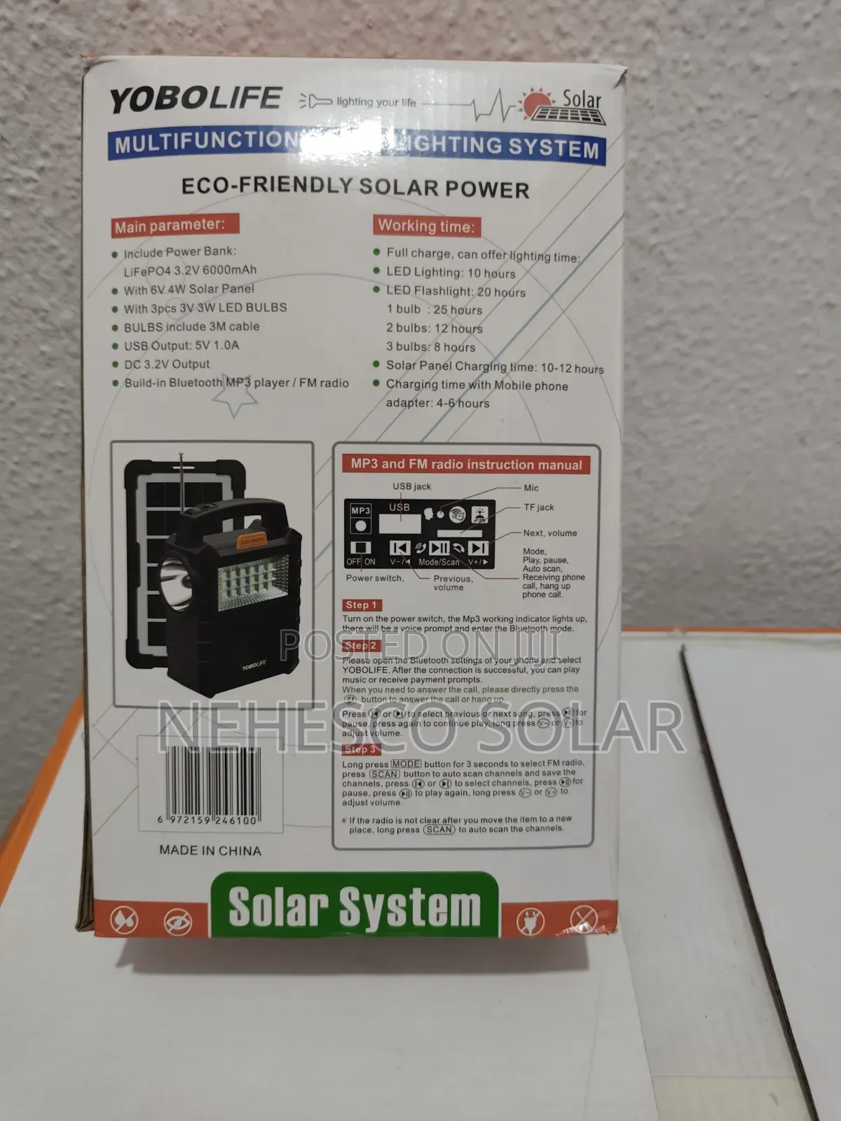 Solar Lighting Kit With 3 Bulbs Rechargeable Battery – Yobolife
