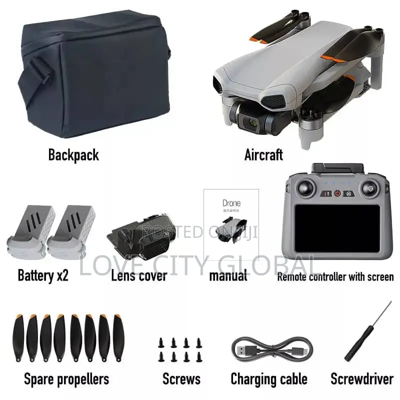 XIL 017 GPS HD Drone 3-Axis Gimbal,Touch Screen Remote 2 Battery