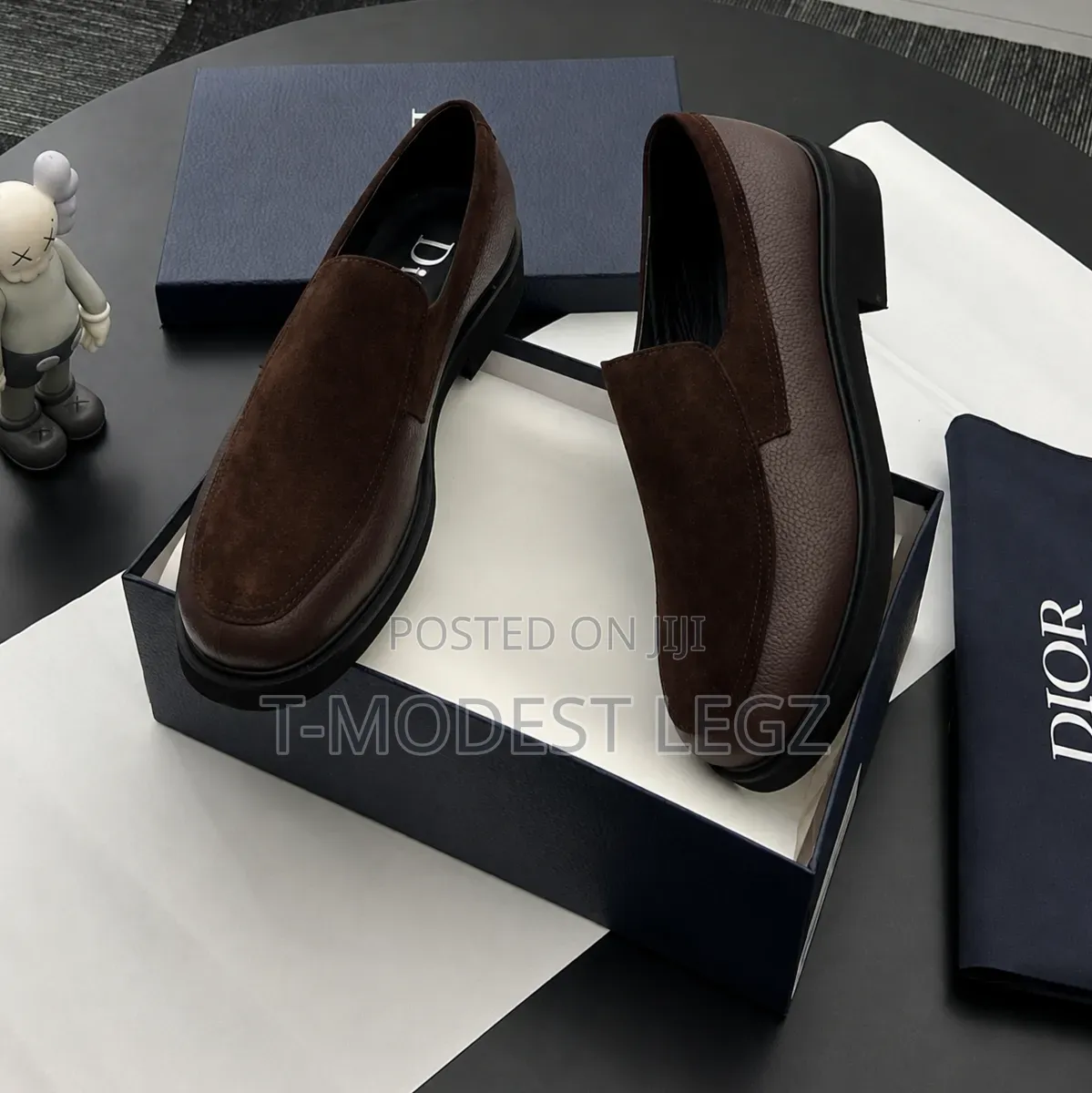 Men's Designer Suede-Panel Platform Slip-on Loafers