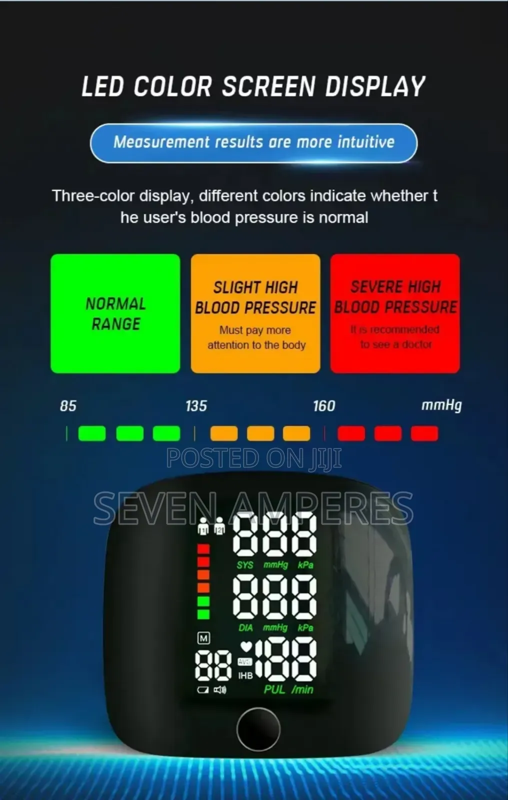 LED Digital Blood Pressure Pulse Monitor