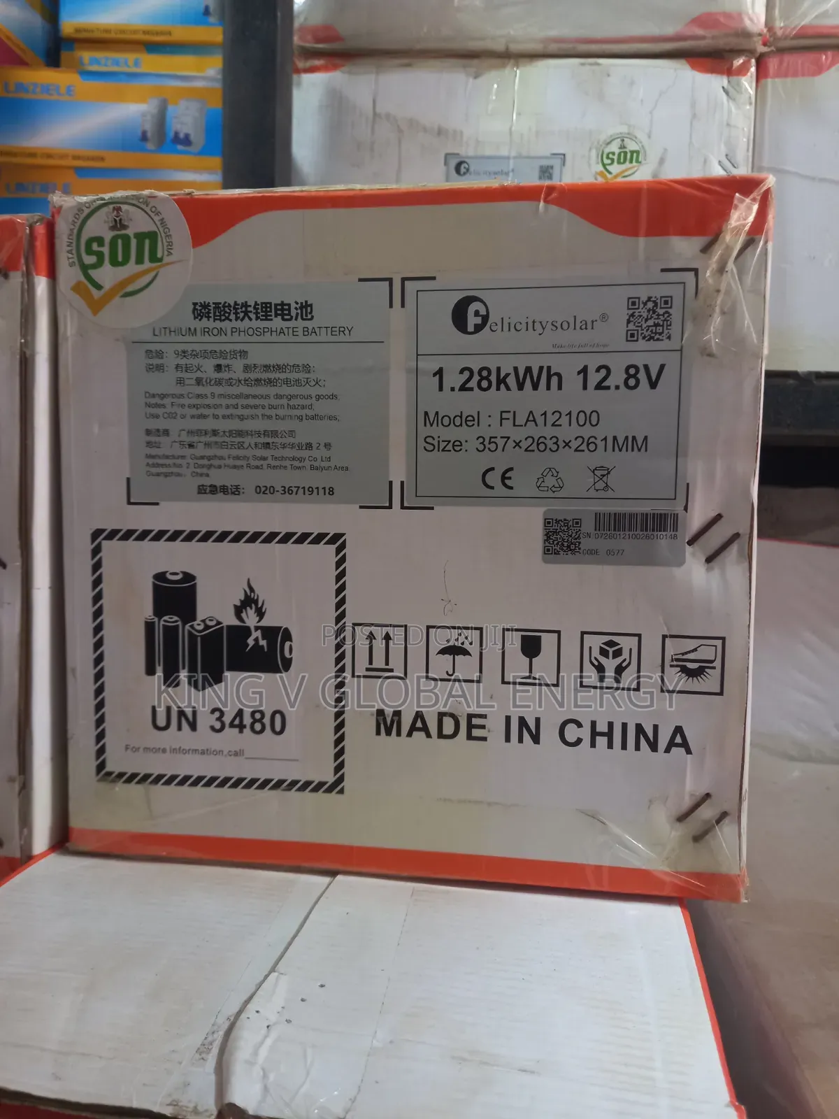 Felicity Solar 1.28kwh/12.8v Lithium Iron Phosphate Battery