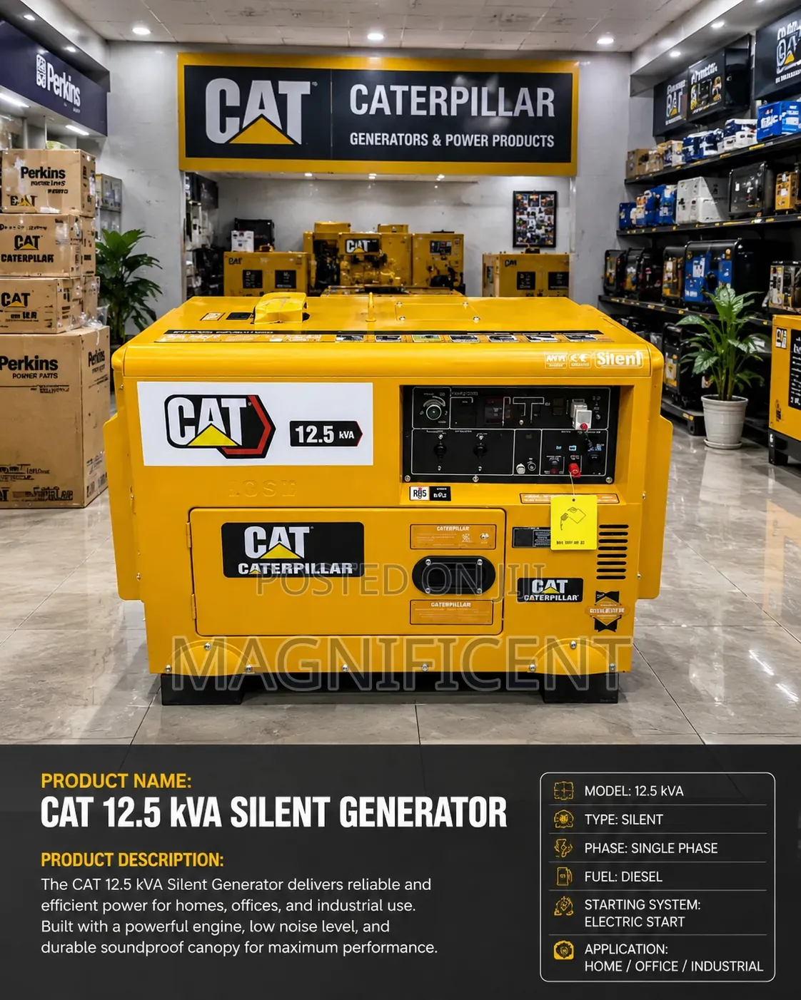 Caterpillar Cat X12.5 Kva Diesel Silent Generator