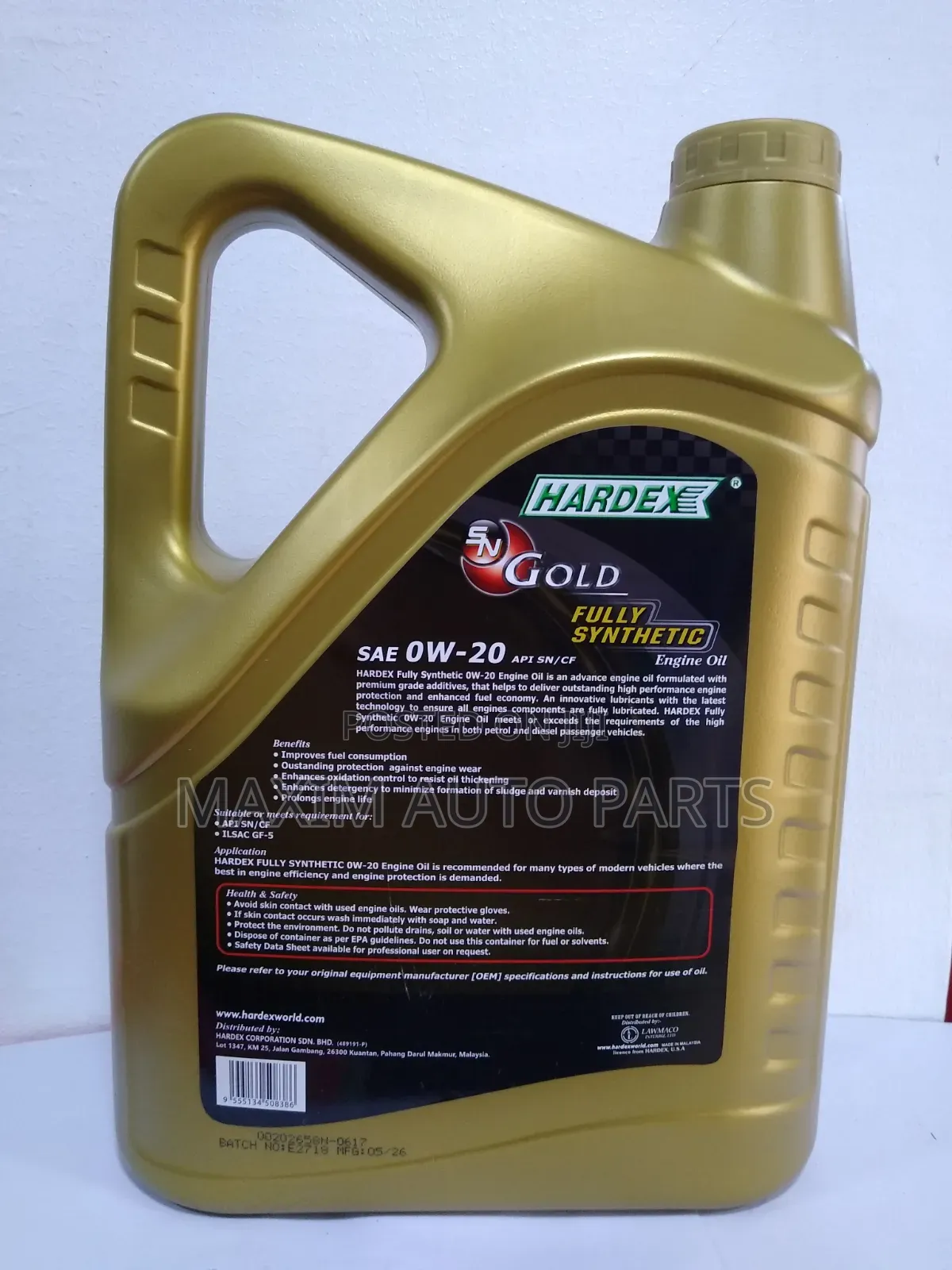 Hardex Gold Ow-20 Fully Synthetic 7 Litre