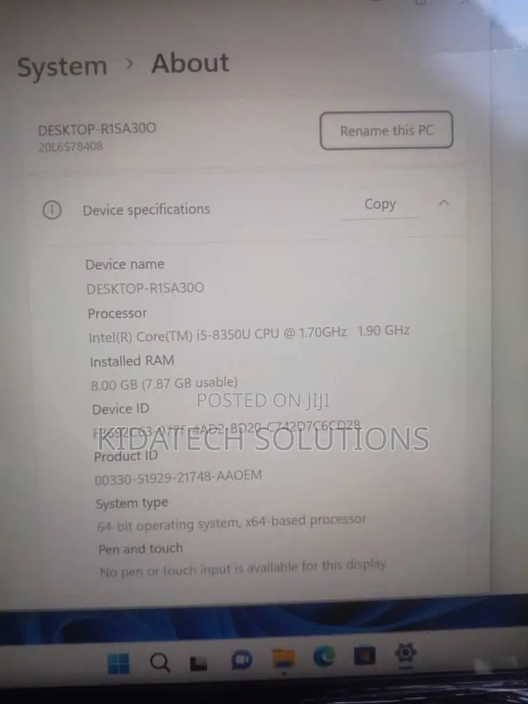 Laptop Lenovo ThinkPad T480 16GB Intel Core i5 SSD 256GB