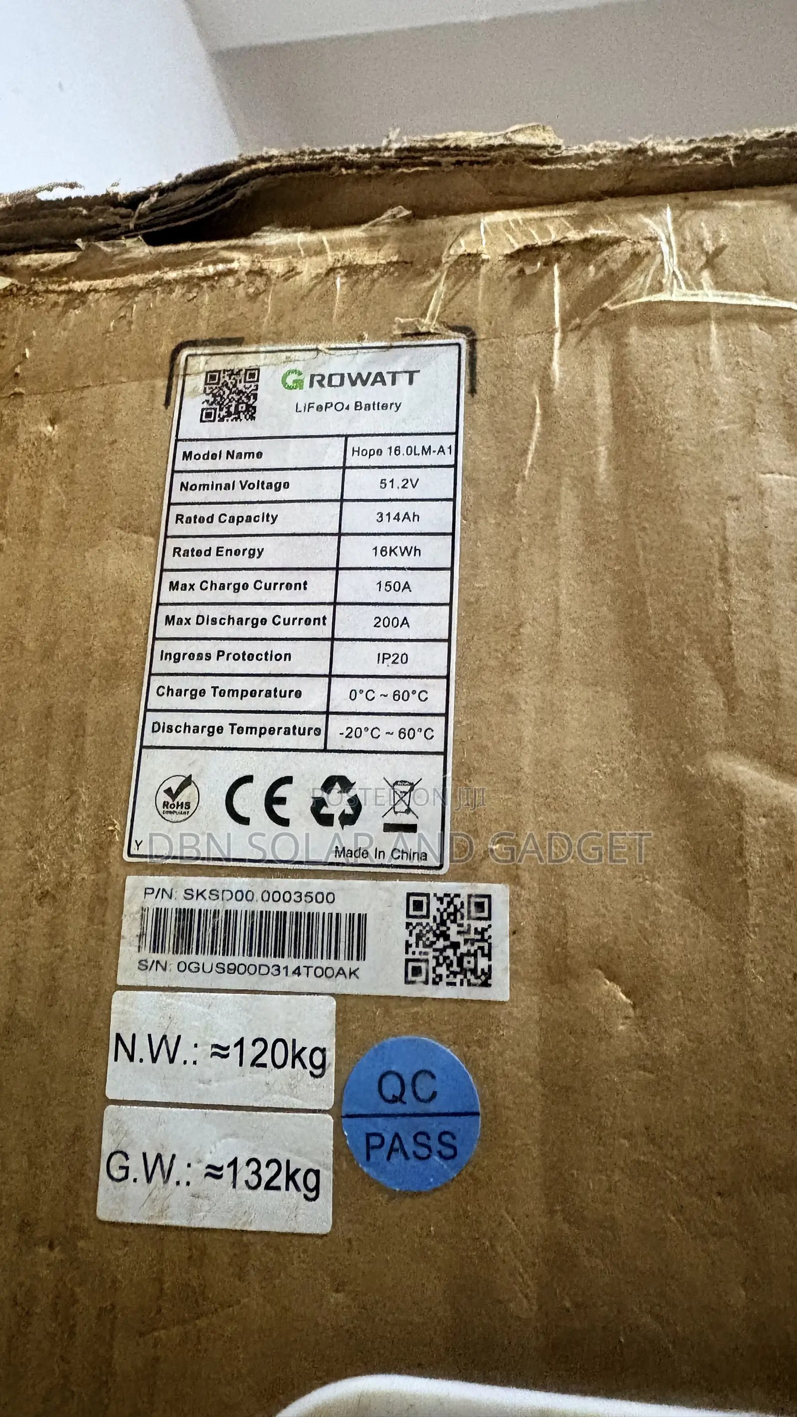 16kwh 51.2v Growatt Lithium Ion Battery Available in Stock