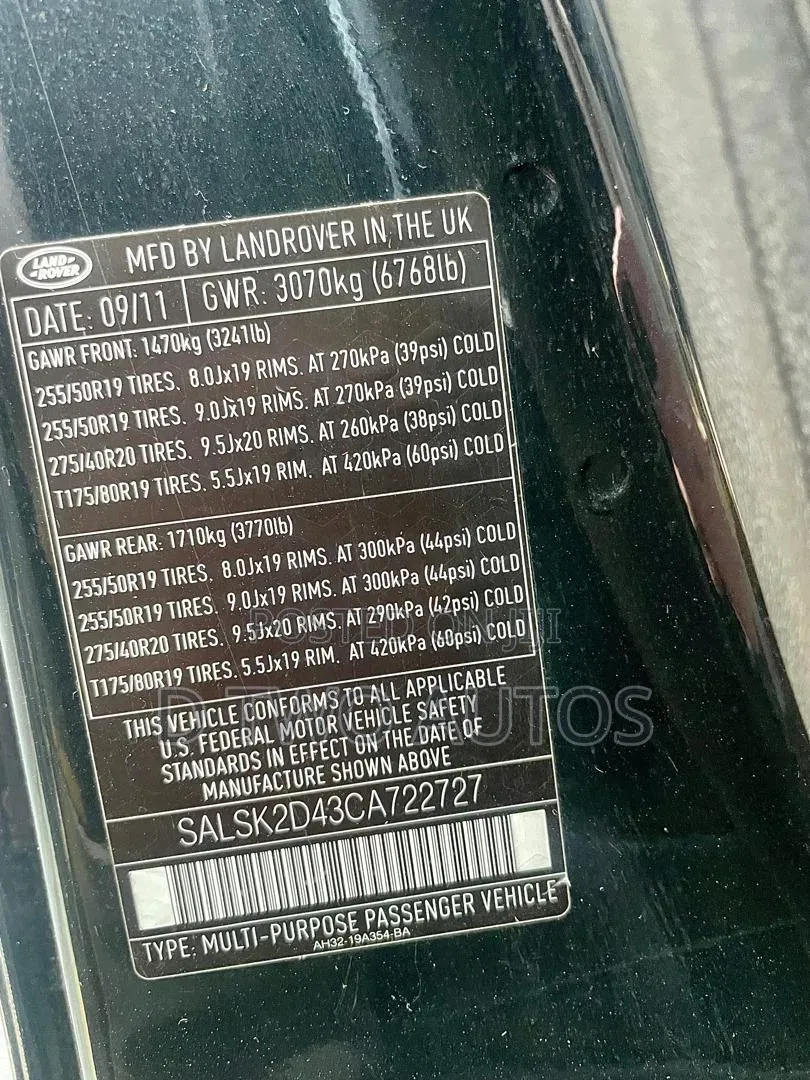 Land Rover Range Rover Sport 2012 Black