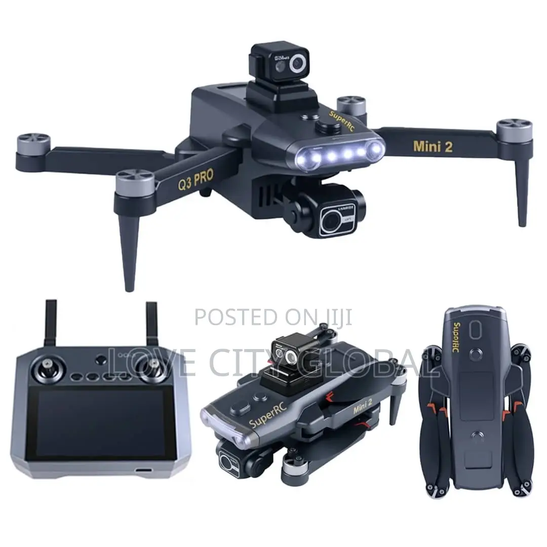 Q3 Mini 2 GPS Drone 3-Axis Gimbal Screen Display Remote 2 Battery