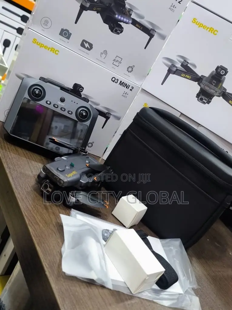 Q3 Mini 2 GPS Drone 3-Axis Gimbal Screen Display Remote 2 Battery