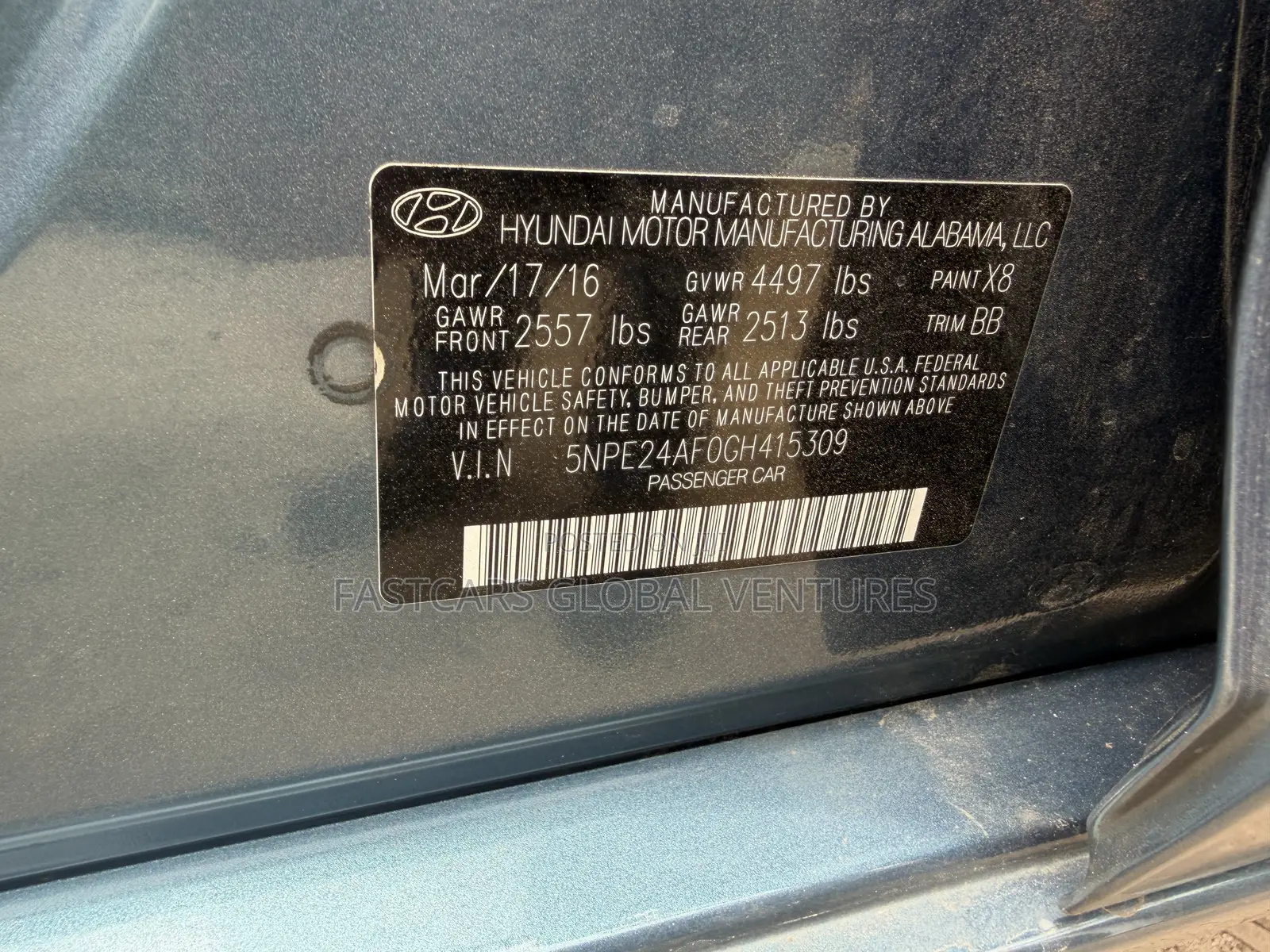Hyundai Sonata ECO Sedan FWD (1.6L 4cyl 7A) 2016 Blue