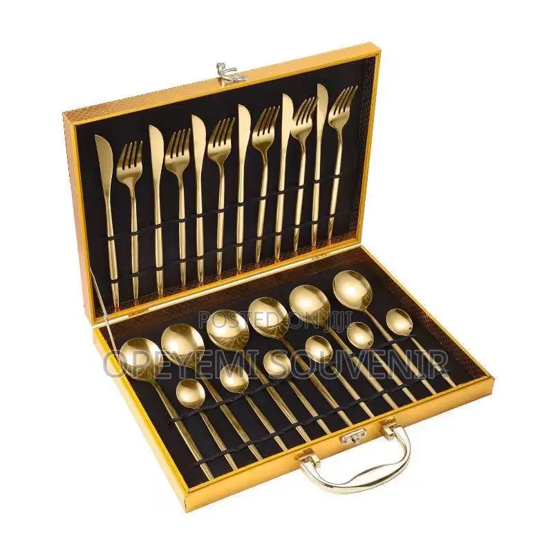 24-Piece Gold Stainless Steel Cutlery Set