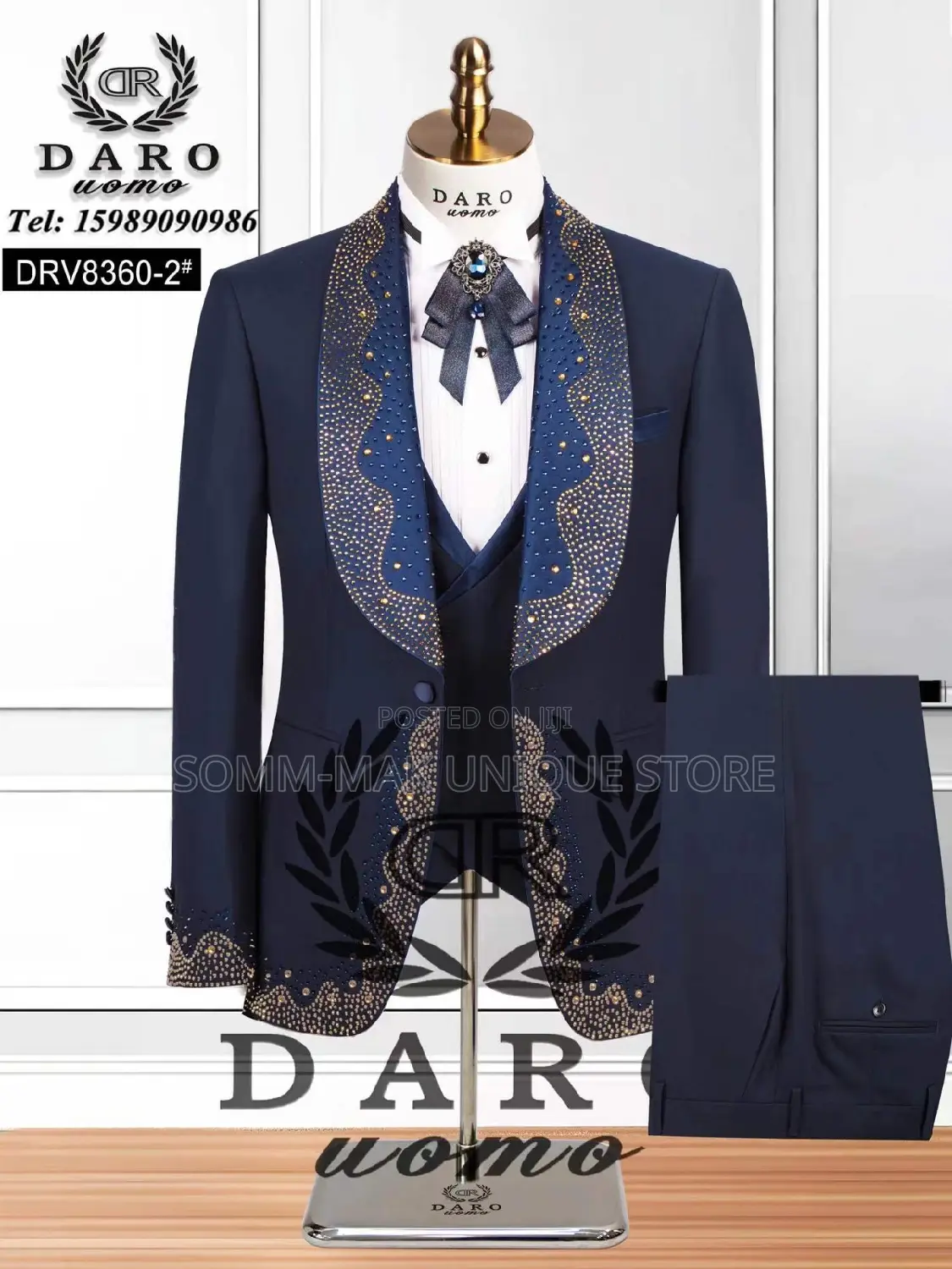 Quality Men 3pcs Designer Suit -Daro
