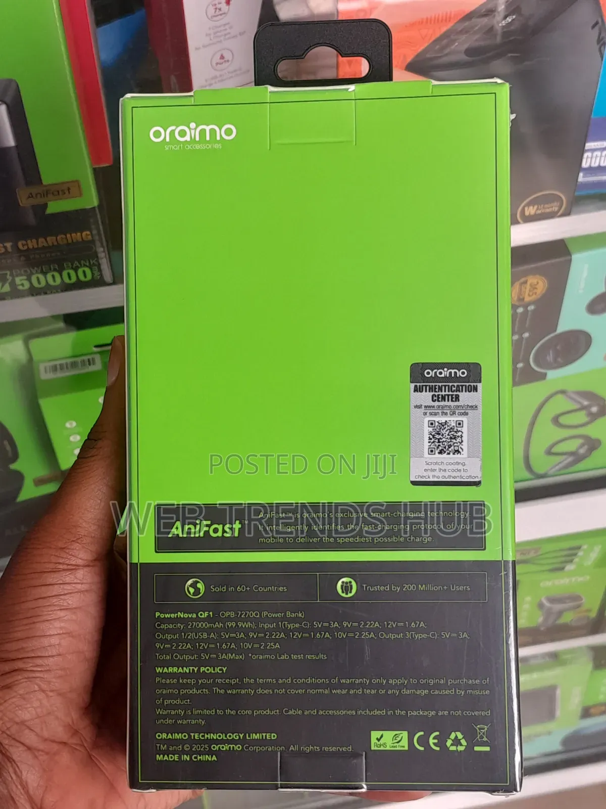 Oraimo PowerNova QF1 27,000mAh 22.5W Fast Charging Power Bank
